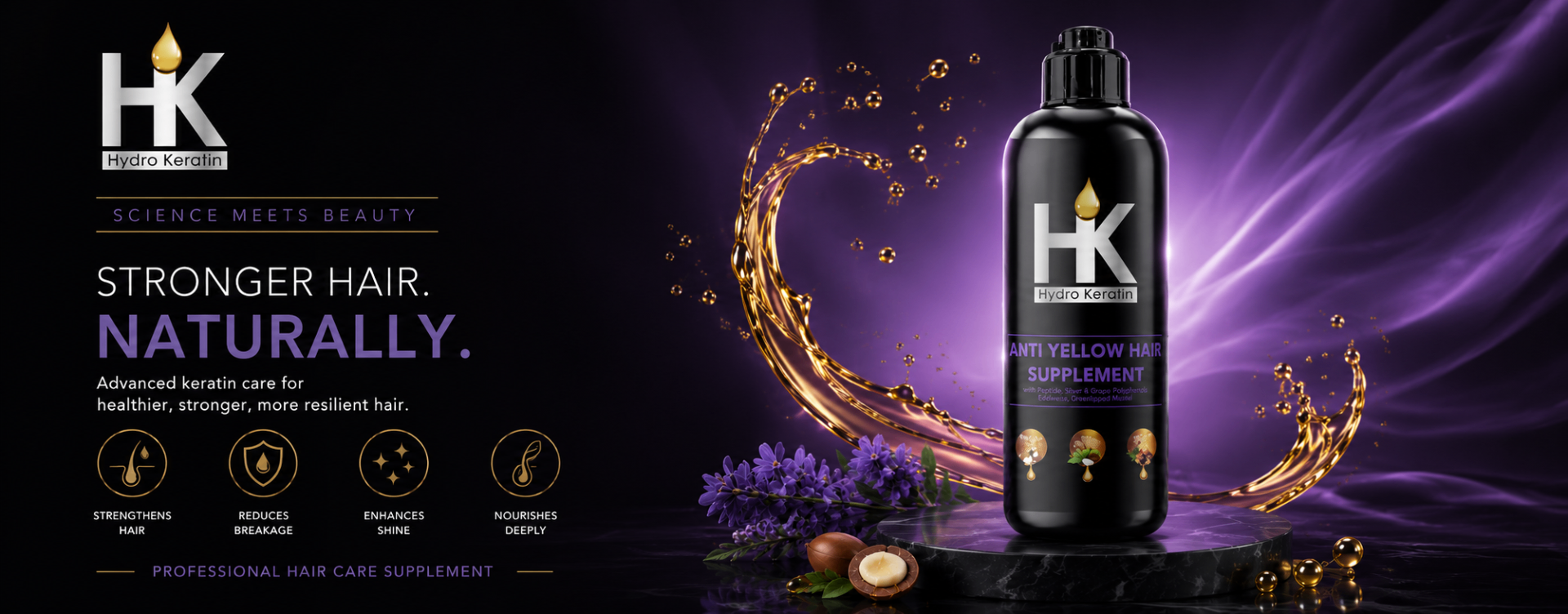 Hydro Keratin — באנר Anti Yellow Hair Supplement